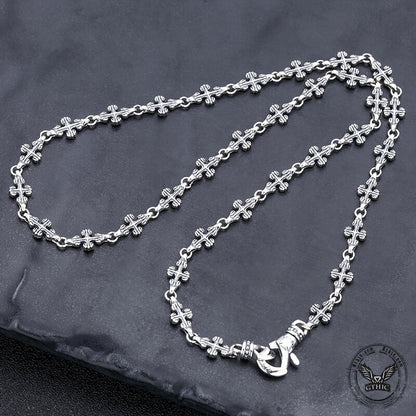 Cross Link Sterling Silver Necklace