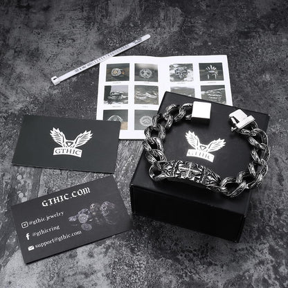 Cross Pattern Stainless Steel Bracelet