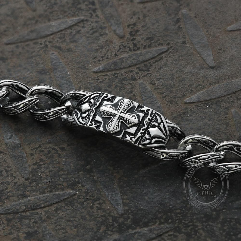 Cross Pattern Stainless Steel Bracelet