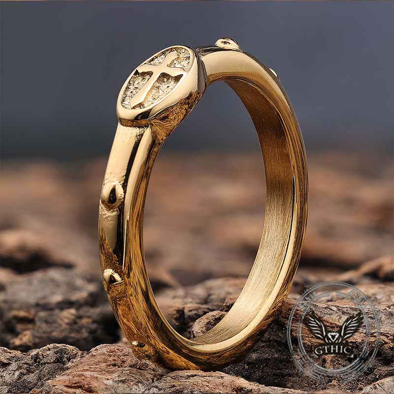 Cross Pattern Stainless Steel Christian Ring