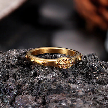 Cross Pattern Stainless Steel Christian Ring