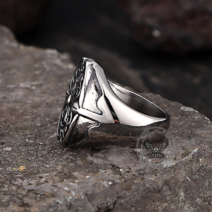 Cross Pattern Stainless Steel Punk Ring