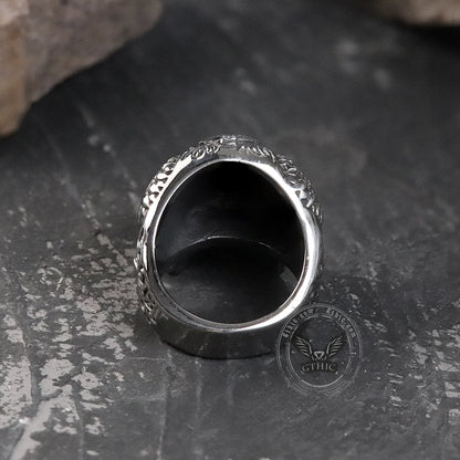 Cross Pattern Stainless Steel Skull Ring