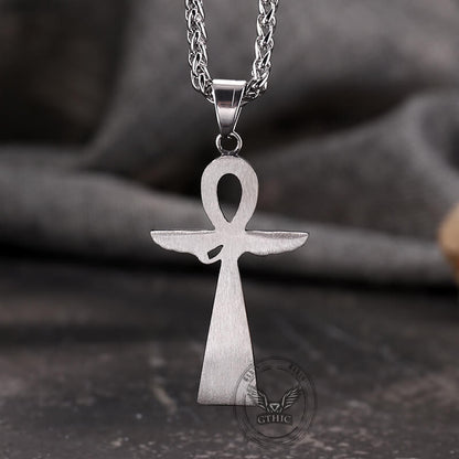 Cross Pyramid Horus Eye Stainless Steel Pendant