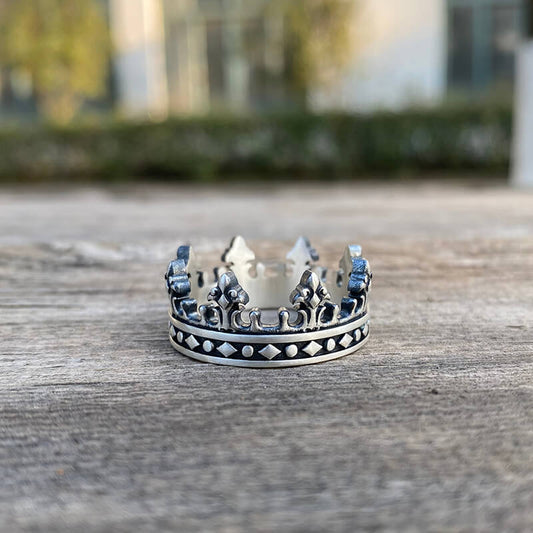 Crown Design Sterling Silver Ring