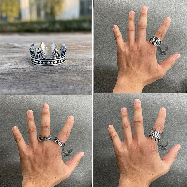 Crown Design Sterling Silver Ring