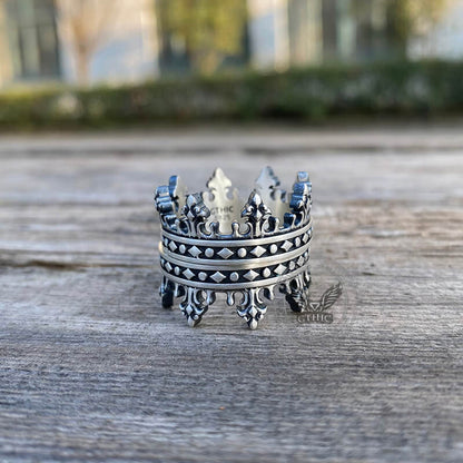 Crown Design Sterling Silver Ring