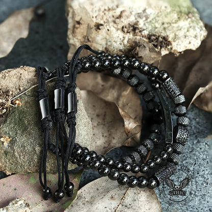 Crown Stainless Steel Skull Bracelet Set