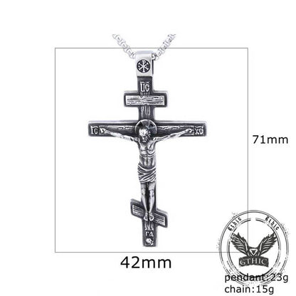 Crucifixion of Jesus Stainless Steel Cross Pendant