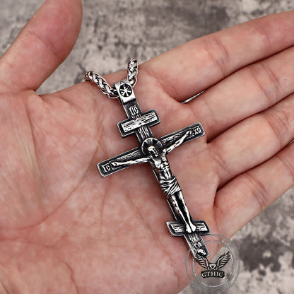 Crucifixion of Jesus Stainless Steel Cross Pendant