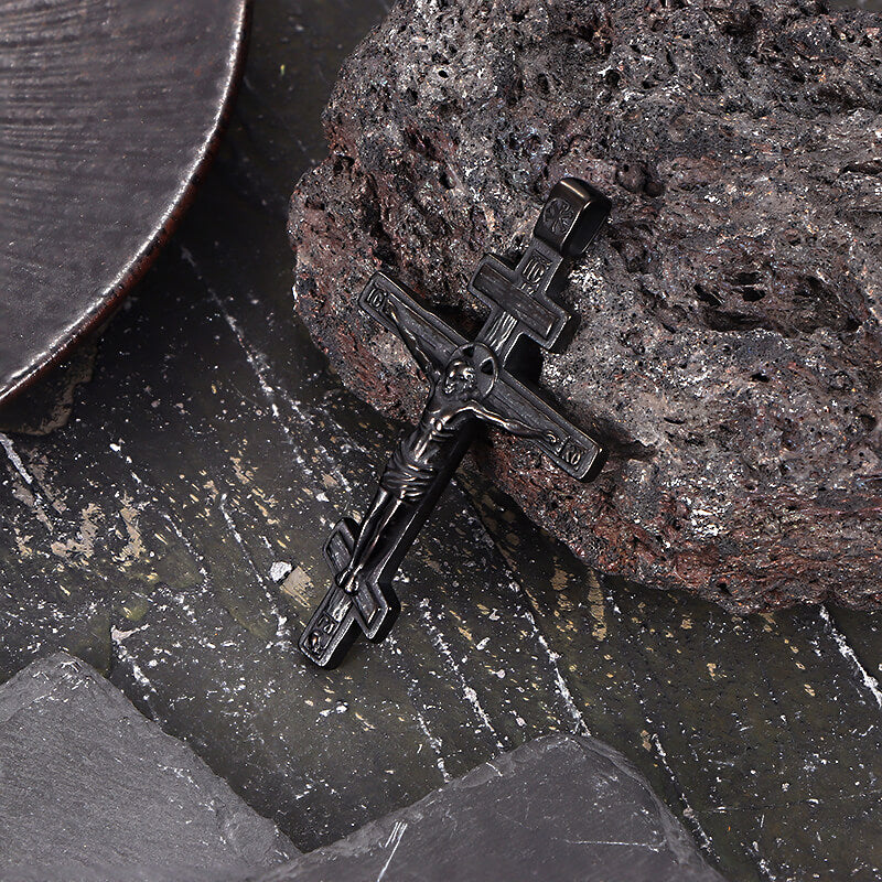 Crucifixion of Jesus Stainless Steel Cross Pendant