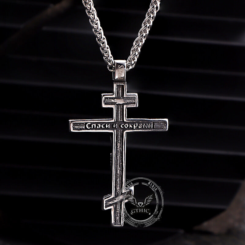 Crucifixion of Jesus Stainless Steel Cross Pendant