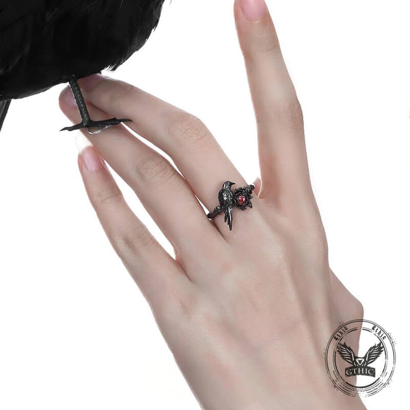 Dark Crow Copper Cz Open Ring