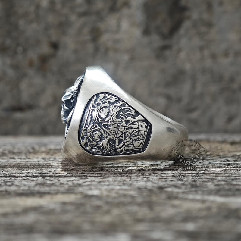 Demon Skull Silver Ring
