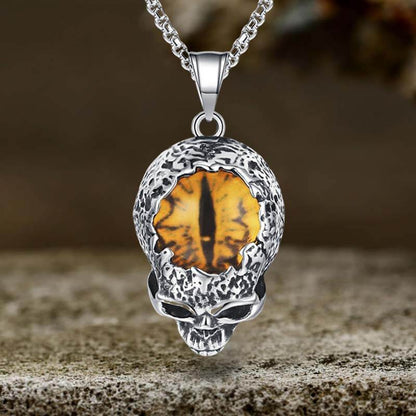 Devil Eye Stainless Steel Skull Pendant