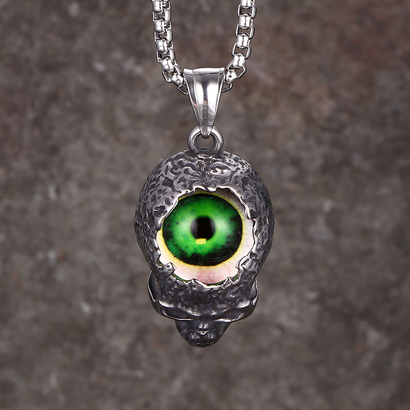 Devil Eye Stainless Steel Skull Pendant