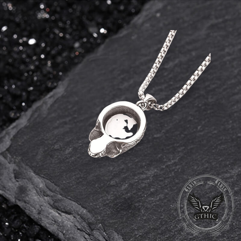 Devil Eye Stainless Steel Skull Pendant