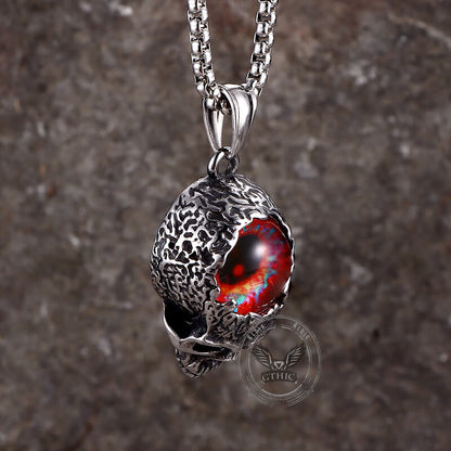 Devil Eye Stainless Steel Skull Pendant