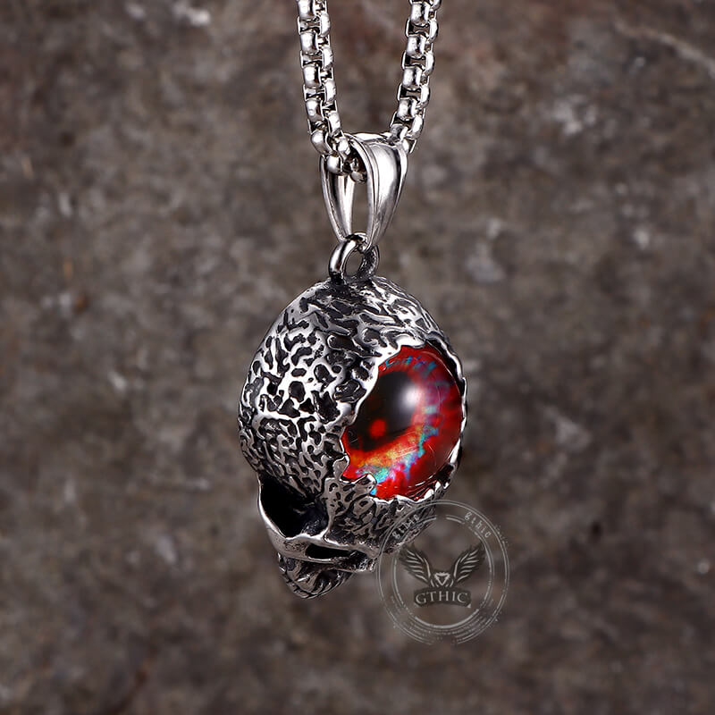 Devil Eye Stainless Steel Skull Pendant