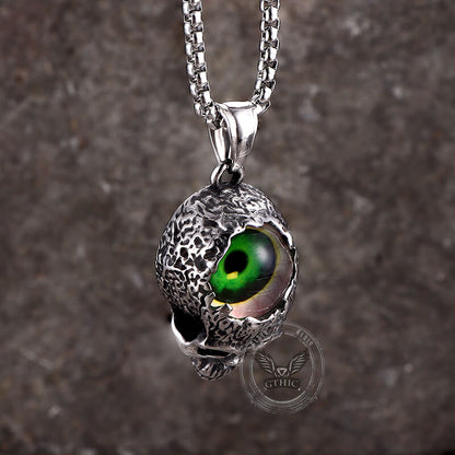 Devil Eye Stainless Steel Skull Pendant