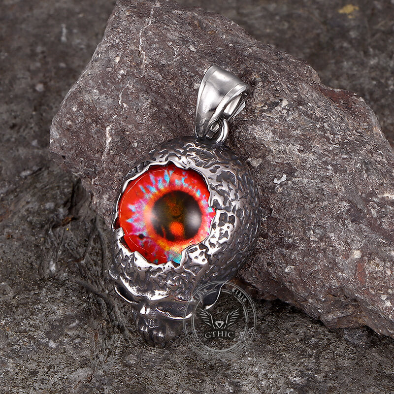 Devil Eye Stainless Steel Skull Pendant