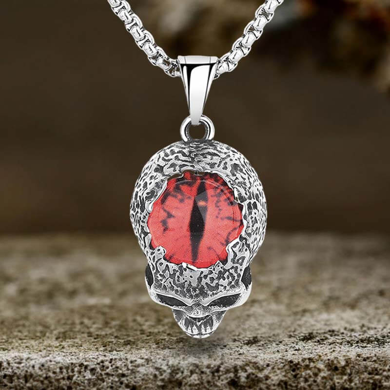 Devil Eye Stainless Steel Skull Pendant