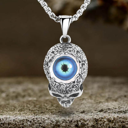 Devil Eye Stainless Steel Skull Pendant