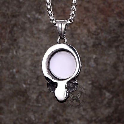 Devil Eye Stainless Steel Skull Pendant