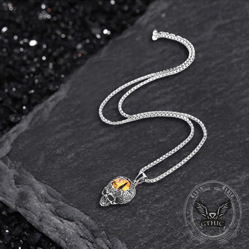 Devil Eye Stainless Steel Skull Pendant