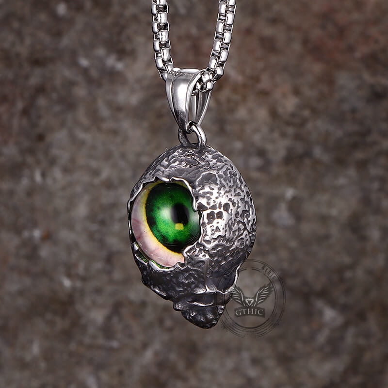 Devil Eye Stainless Steel Skull Pendant