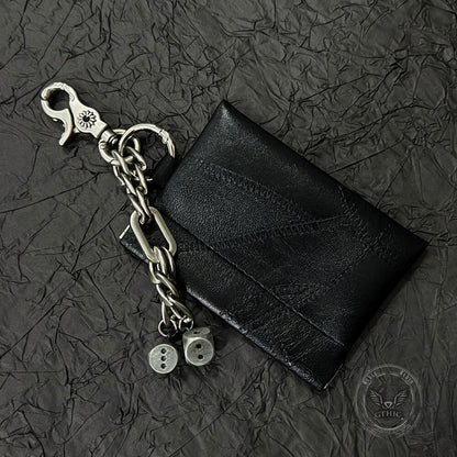 Dice Gem Feather Pu Leather Waist Wallet