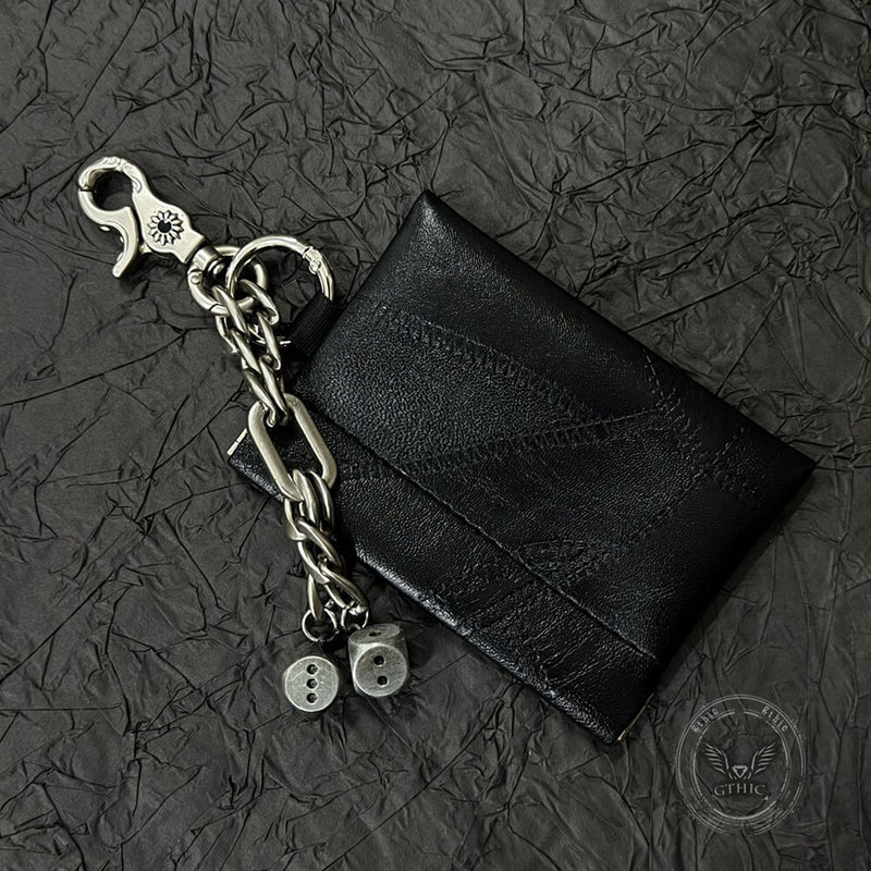 Dice Gem Feather Pu Leather Waist Wallet