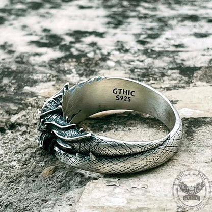 Domineering Dragon Head Sterling Silver Ring