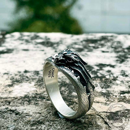 Domineering Dragon Head Sterling Silver Ring