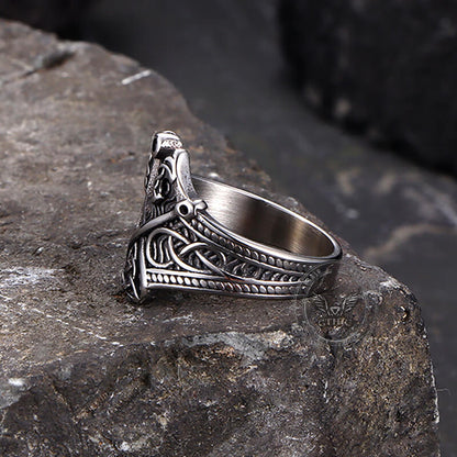 Double Axe Celtic Knot Stainless Steel Viking Ring