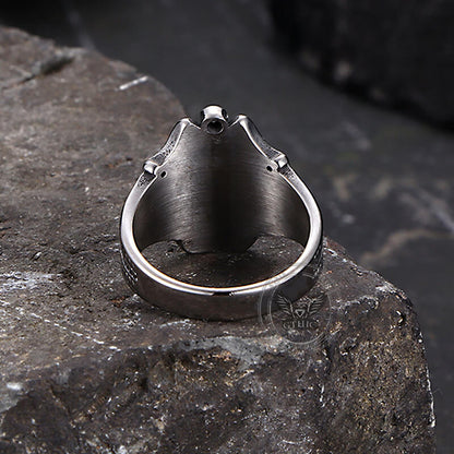 Double Axe Celtic Knot Stainless Steel Viking Ring