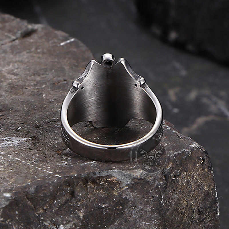 Double Axe Celtic Knot Stainless Steel Viking Ring