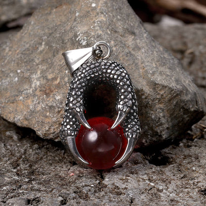 Dragon Claw Agate Stainless Steel Pendant