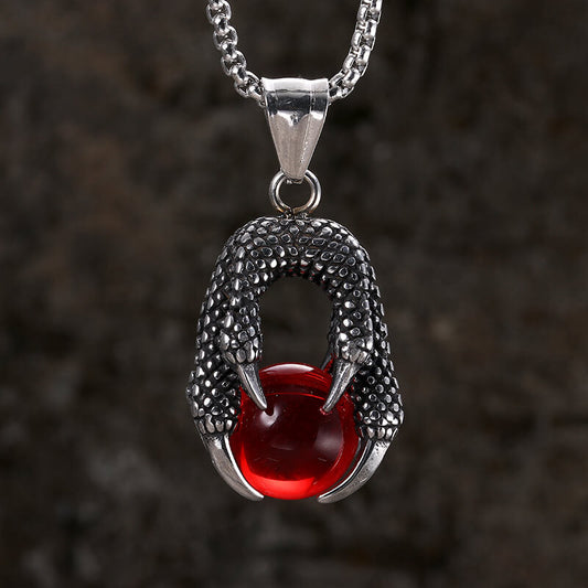 Dragon Claw Agate Stainless Steel Pendant