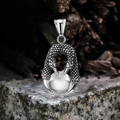Dragon Claw Agate Stainless Steel Pendant