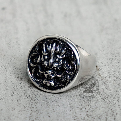 Dragon Head Pattern Stainless Steel Ring
