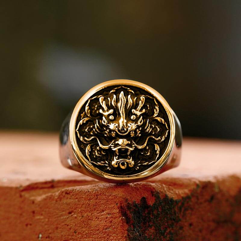 Dragon Head Pattern Stainless Steel Ring