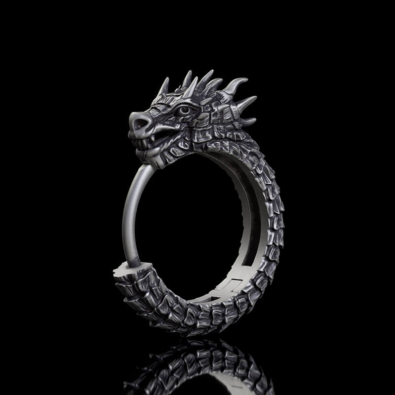 Dragon Sterling Silver Huggie Earrings