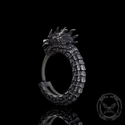 Dragon Sterling Silver Huggie Earrings