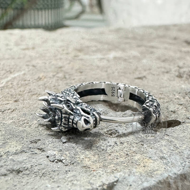 Dragon Sterling Silver Huggie Earrings