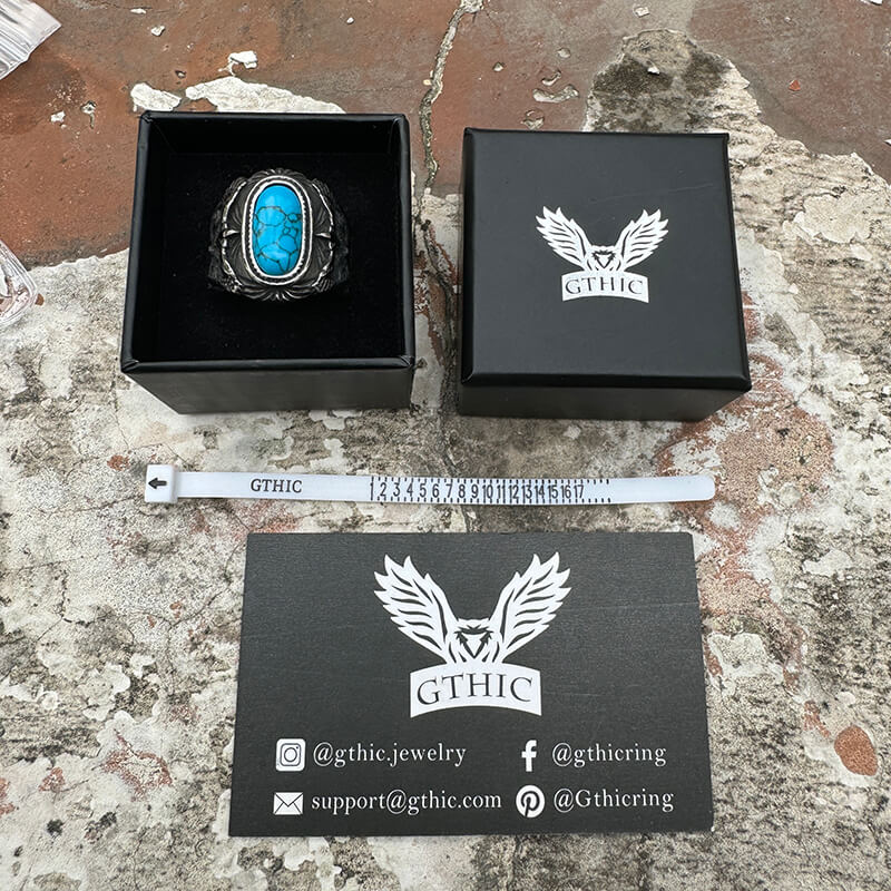 Eagle Turquoise Stainless Steel Ring
