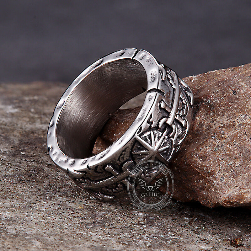 Eight-pointed Star Pirate Anchor Stainless Steel Ring