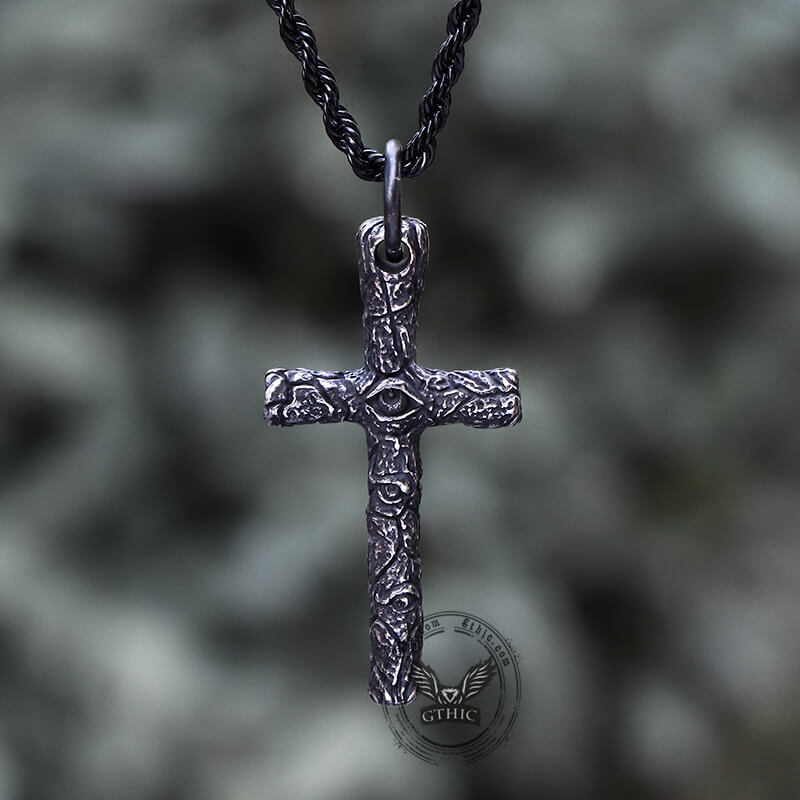 Evil Eye Cross Stainless Steel Pendant