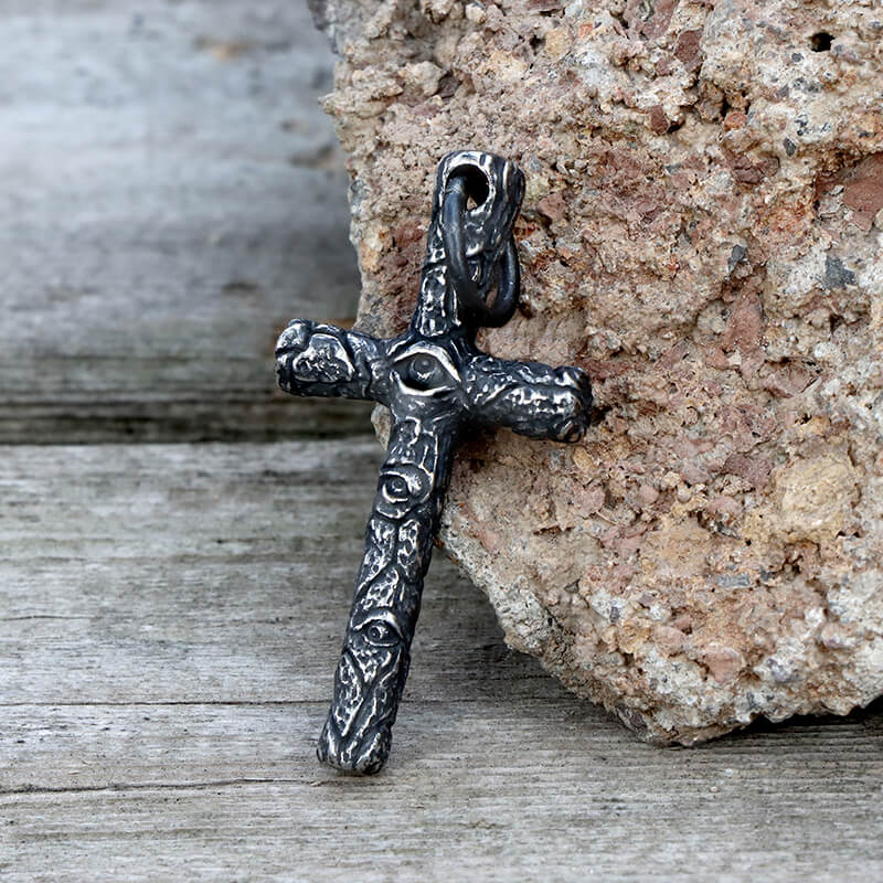 Evil Eye Cross Stainless Steel Pendant
