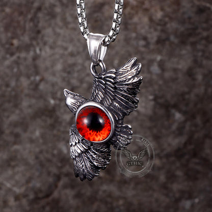 Falcon Wings Devil Eye Stainless Steel Pendant